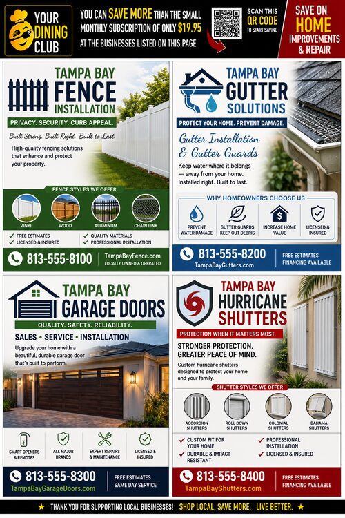 MMA SOHIAR 4 Ads Fence Gutter, Garage Doors, Shutters